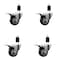 Service Caster 3'' Black Poly Swivel 1-1/2'' Expanding Stem Caster Set Total Lock Brake, 4PK SCC-EXTTL20S314-PPUB-BLK-112-4 - alternate 1